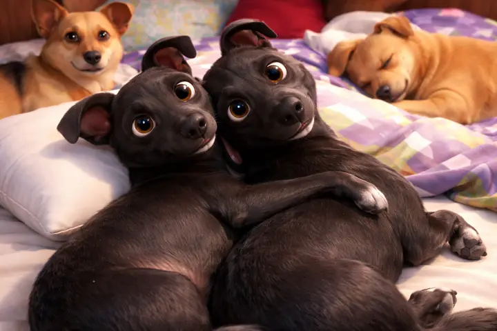 Dogs resting with loose bodies